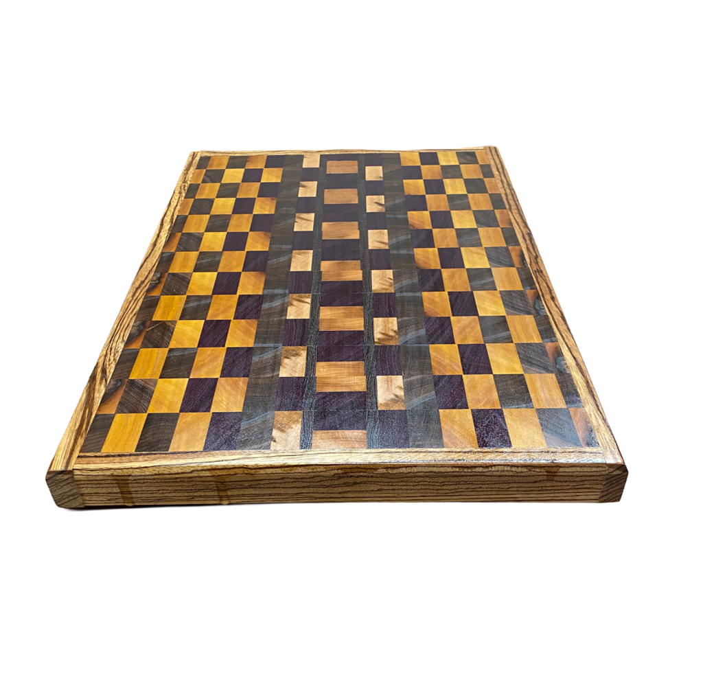 End Grain Purple Yellow Cutting Board