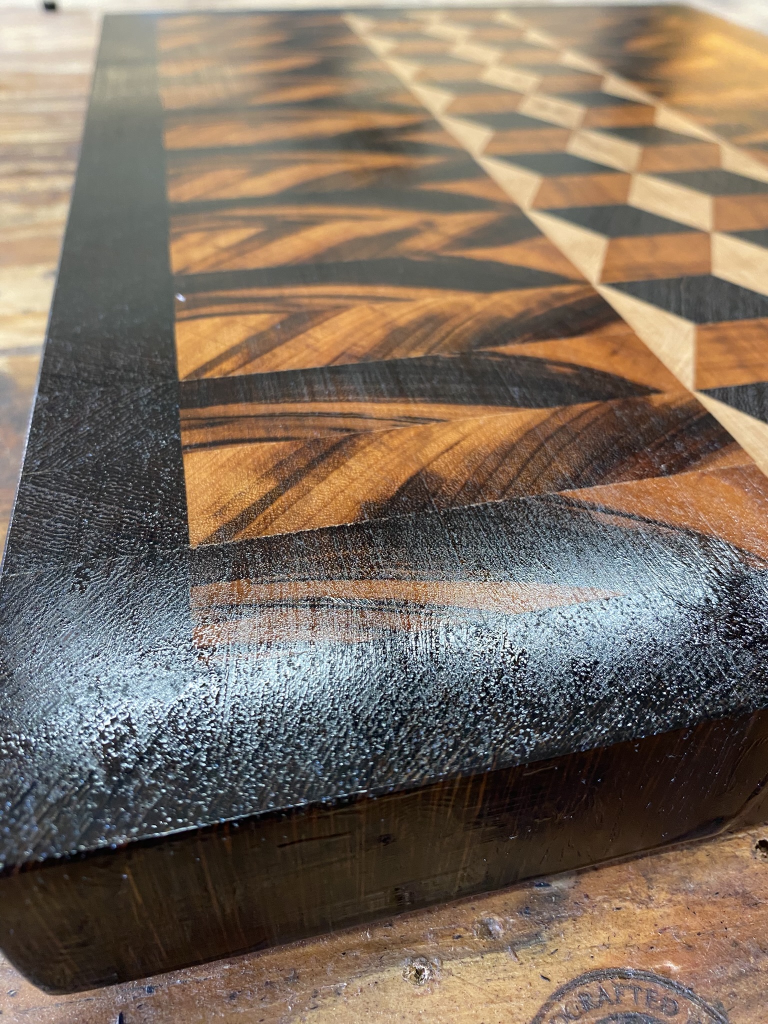 3D Cube Cutting Board – End Grain Butcher Block | Fifeco Woodworks