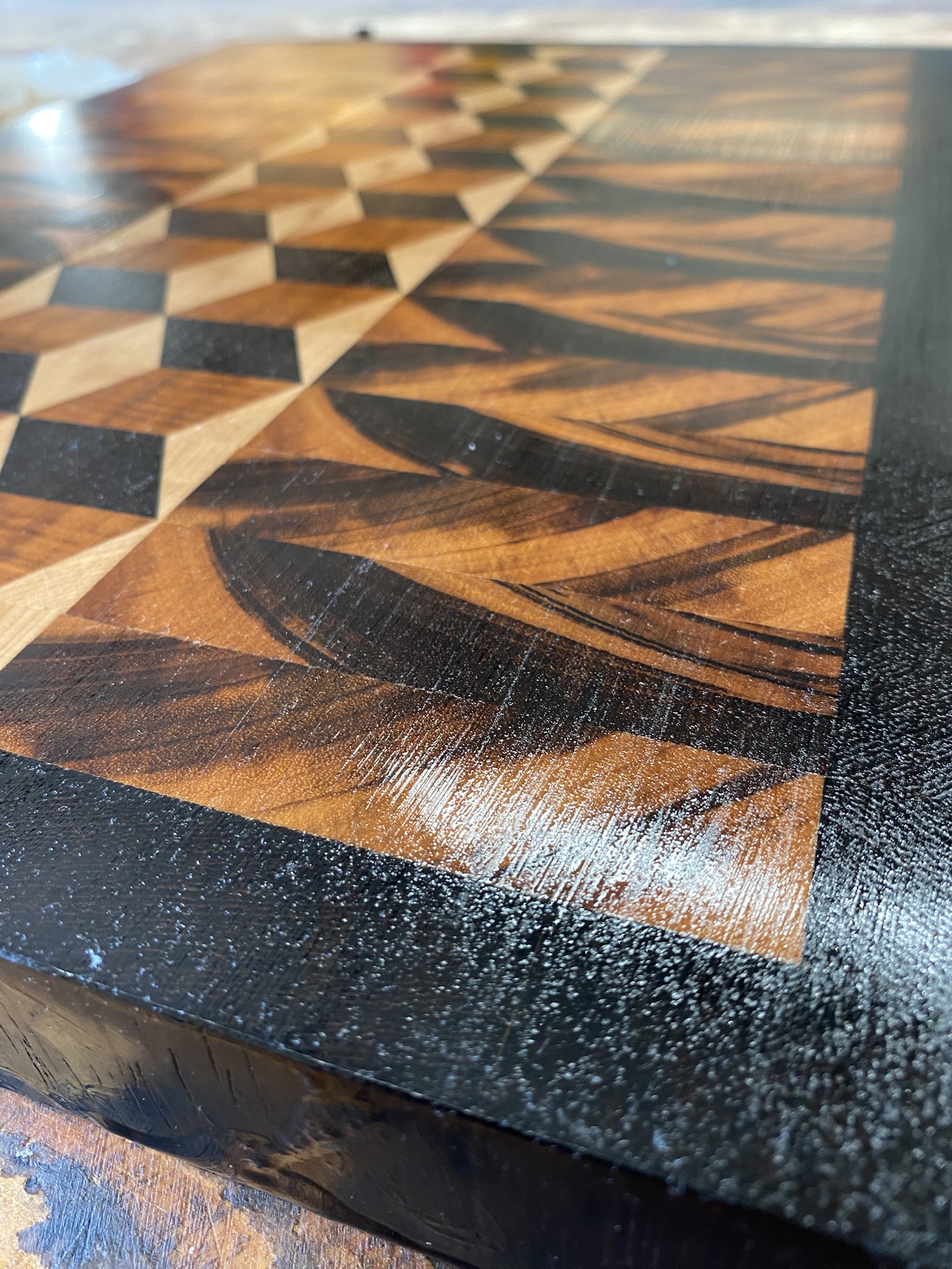 3D Cube Cutting Board – End Grain Butcher Block | Fifeco Woodworks