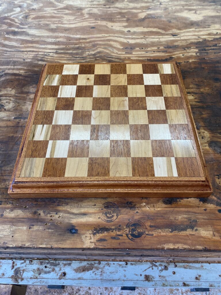 Handmade Wooden Chess Board | Maple & Mahogany | 13.5” x 13.5” handcrafted by Fifeco Woodworks