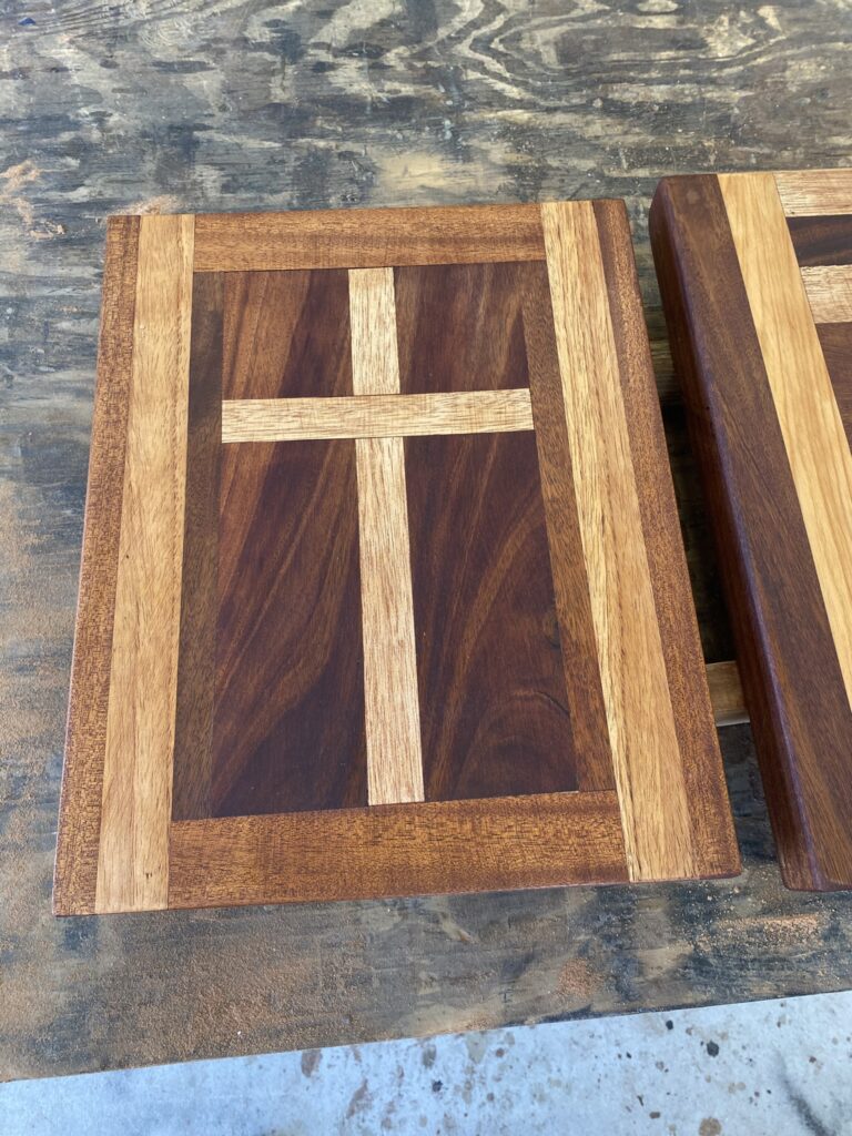 Custom Crafted Face Grain Cross Cutting Board handcrafted by Fifeco Woodworks