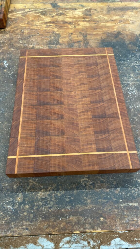Custom Crafted end grain cutting board handcrafted by Fifeco Woodworks