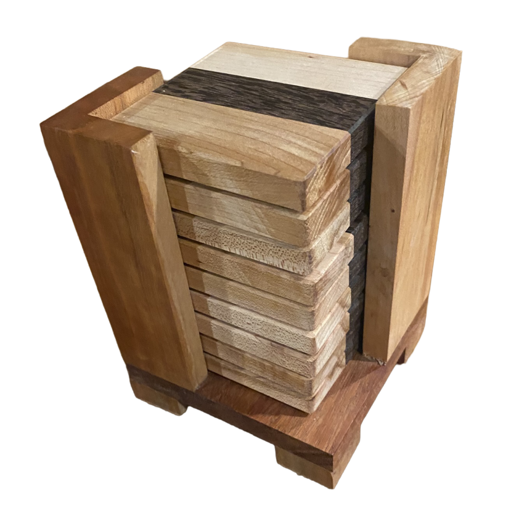 Wooden Drink Coaster Set of 9 handcrafted by Fifeco Woodworks